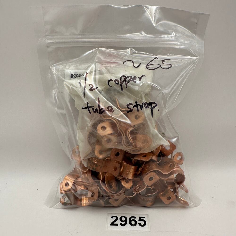 LOT OF 65 - 1/2" COPPER TUBE STRAP MIXED CONDITION 2 HOLE CLAMP MOUNT